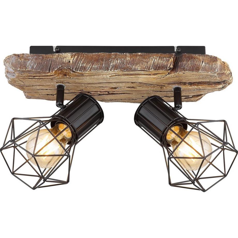 mutoni Spot Priska métal noir 2xE27  