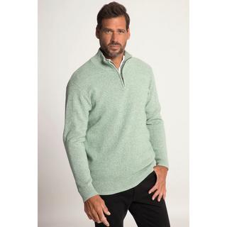 JP1880  Maglione con chiusura polo, colletto alto e zip 