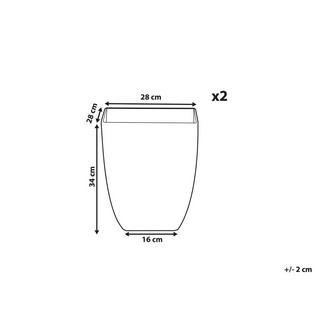Beliani Set di 2 vasi per piante en Polvere di Pietre Moderno MIRO  