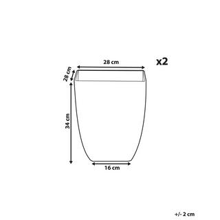 Beliani Lot de 2 pots de fleurs en Mélange de pierre Scandinave MIRO  