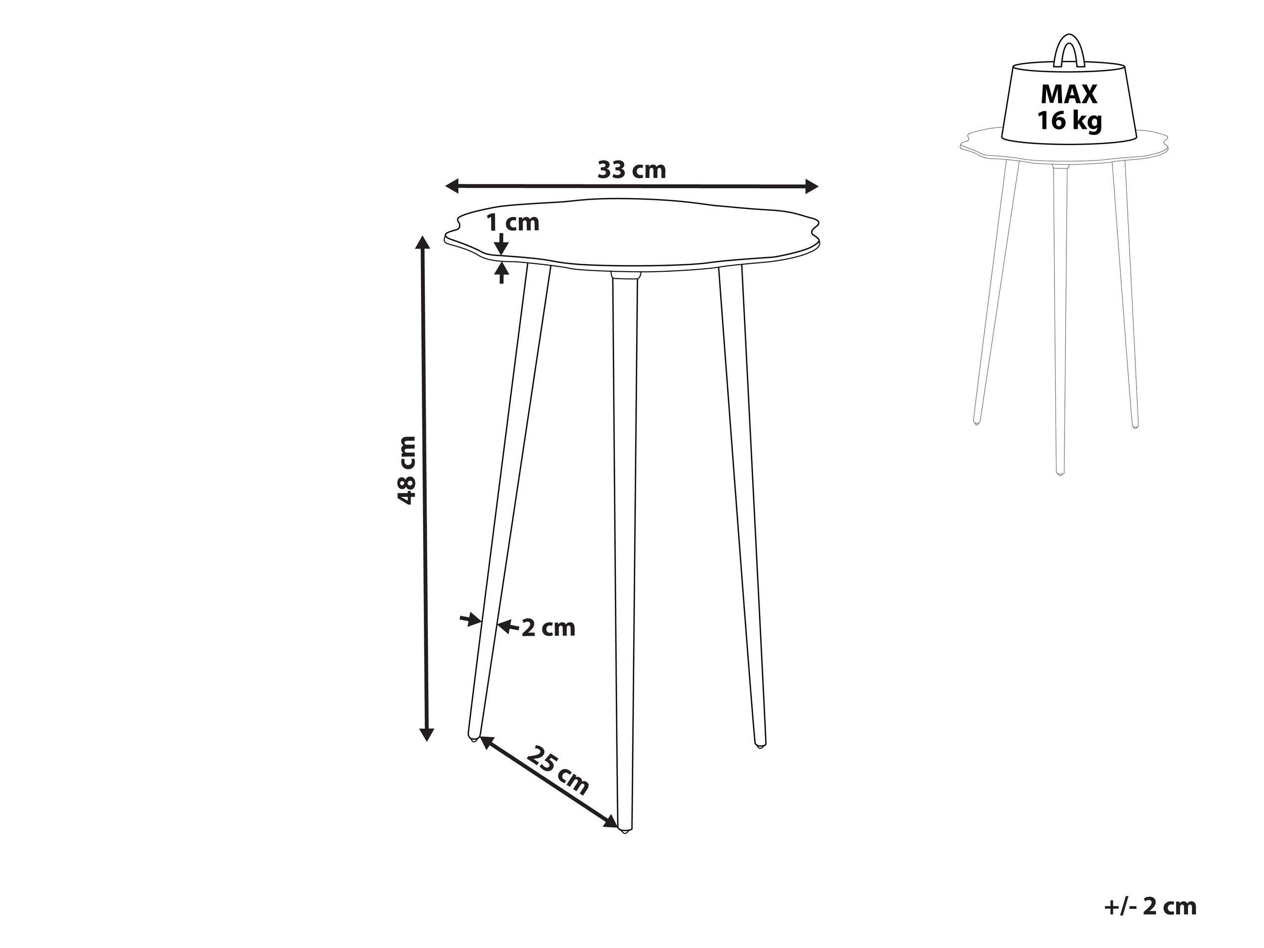 Beliani Table d'appoint en Aluminium Rétro MUNNAR  