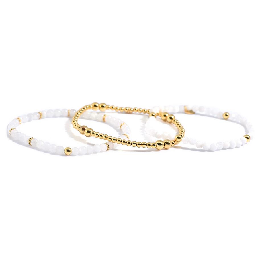 Keya armbänder vereint als Bundle mit Mondsteinen