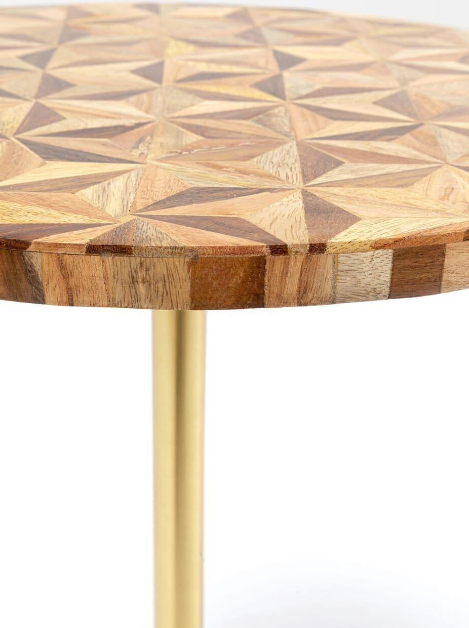 KARE Design Table d&#039;appoint Domero Geo brun rond 40  