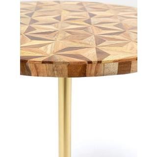 KARE Design Table d&#039;appoint Domero Geo brun rond 40  