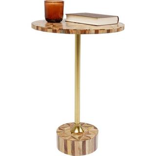 KARE Design Table d&#039;appoint Domero Geo brun rond 40  