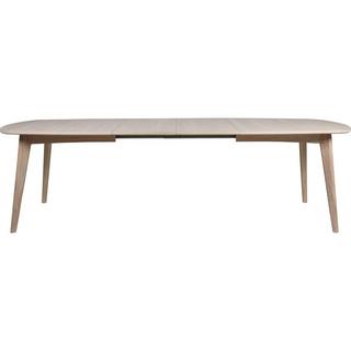 mutoni Esstisch Brighton Massivholz Furnier Eiche Weiss vorbereitet für Zusatzplatten 180x102x76cm  