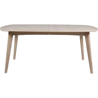 mutoni Tavolo da pranzo Brighton in legno massello impiallacciato rovere bianco predisposto per pannelli aggiuntivi 180x102x76cm  