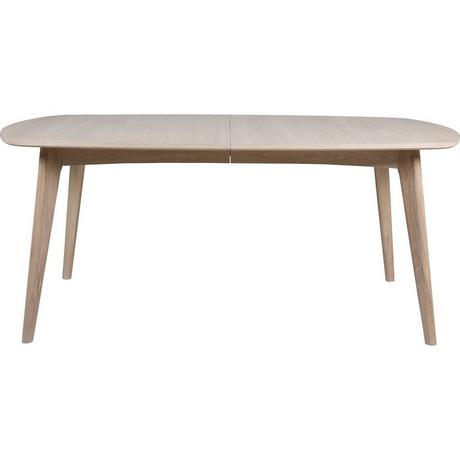 mutoni Tavolo da pranzo Brighton in legno massello impiallacciato rovere bianco predisposto per pannelli aggiuntivi 180x102x76cm  