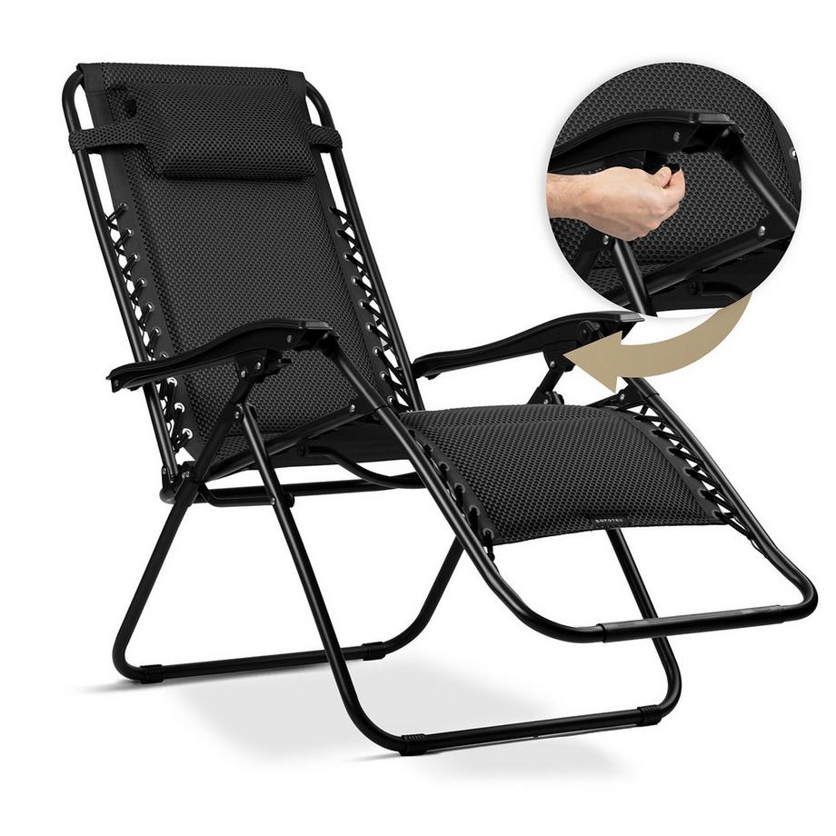 B2X Klappbare Gartenliege mit Kissen  