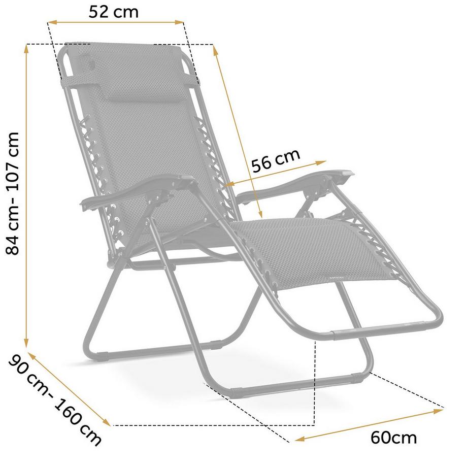 B2X Klappbare Gartenliege mit Kissen  