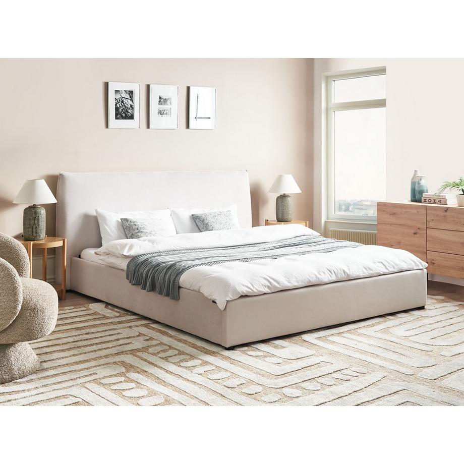 Beliani Wasserbett aus Samtstoff  LAVAUR  