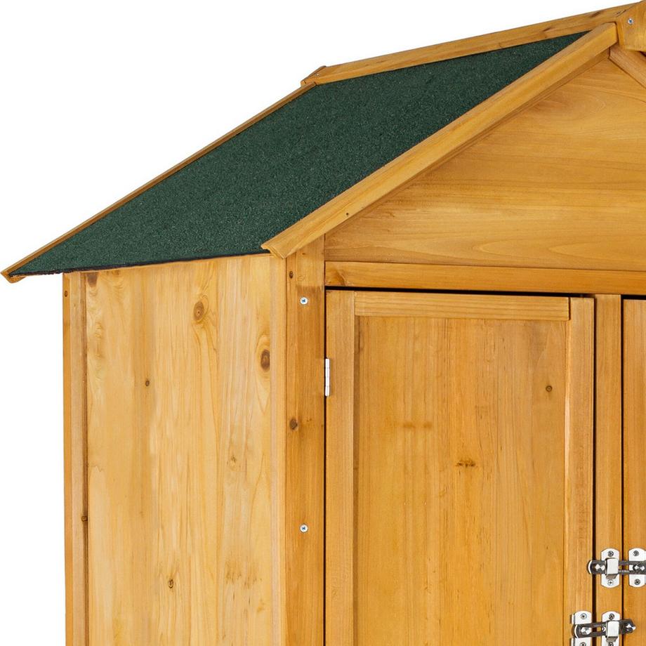 Tectake Armadio da giardino con tetto a due falde Kadi in legno di conifera impregnato  