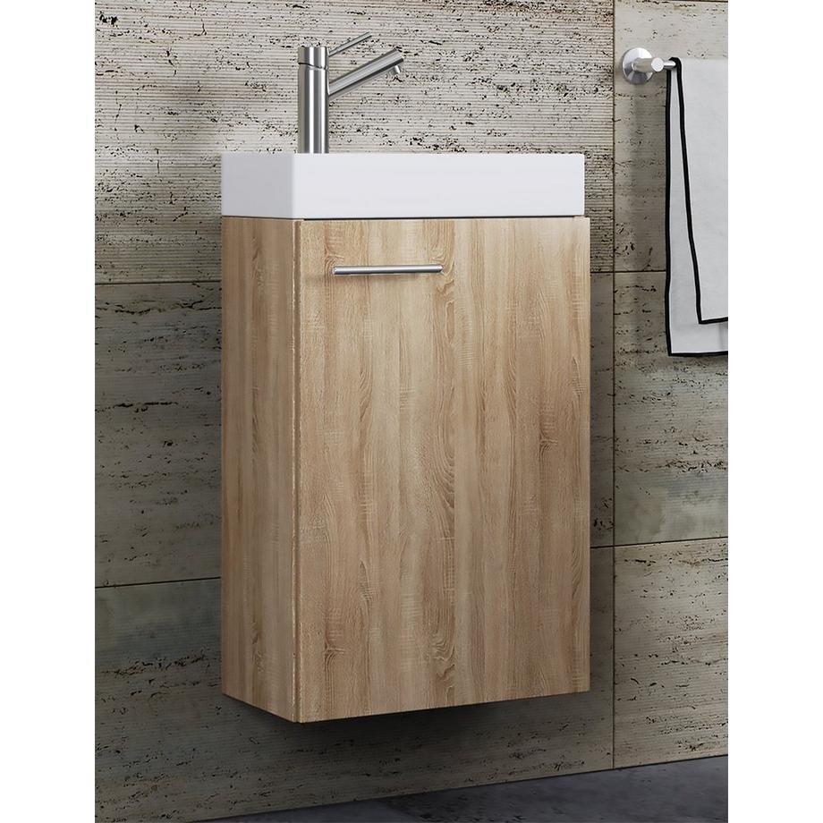 VCM 2-tlg Badmöbel Set Gäste WC Gästebad Waschplatz Waschtisch klein schmal Slito  