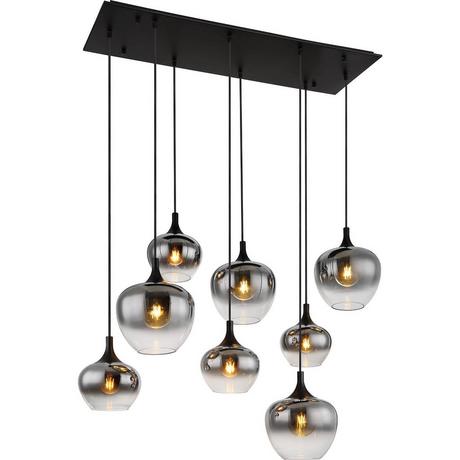 mutoni Lampe à suspension Maxy métal noir mat 8xE27  