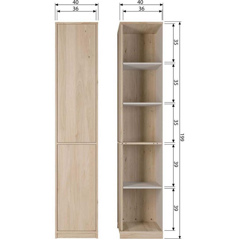 mutoni Oberschrank Modulair Eiche natur 40x199  