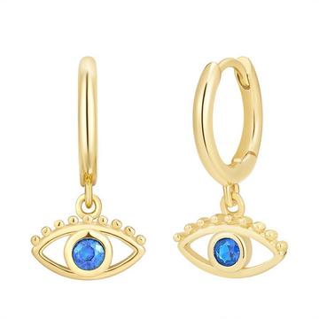 Creolen Sterling Silber gelbgold Zirkonia blau