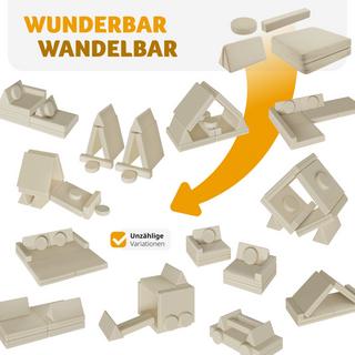 Tectake Canapé de jeu LILLY 8 pièces, avec fonction de couchage  