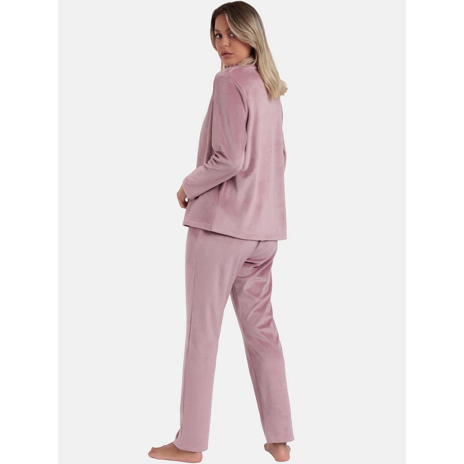 Admas Luxury Samt Pyjama Set Stehkragen Sweatshirt und Hose  