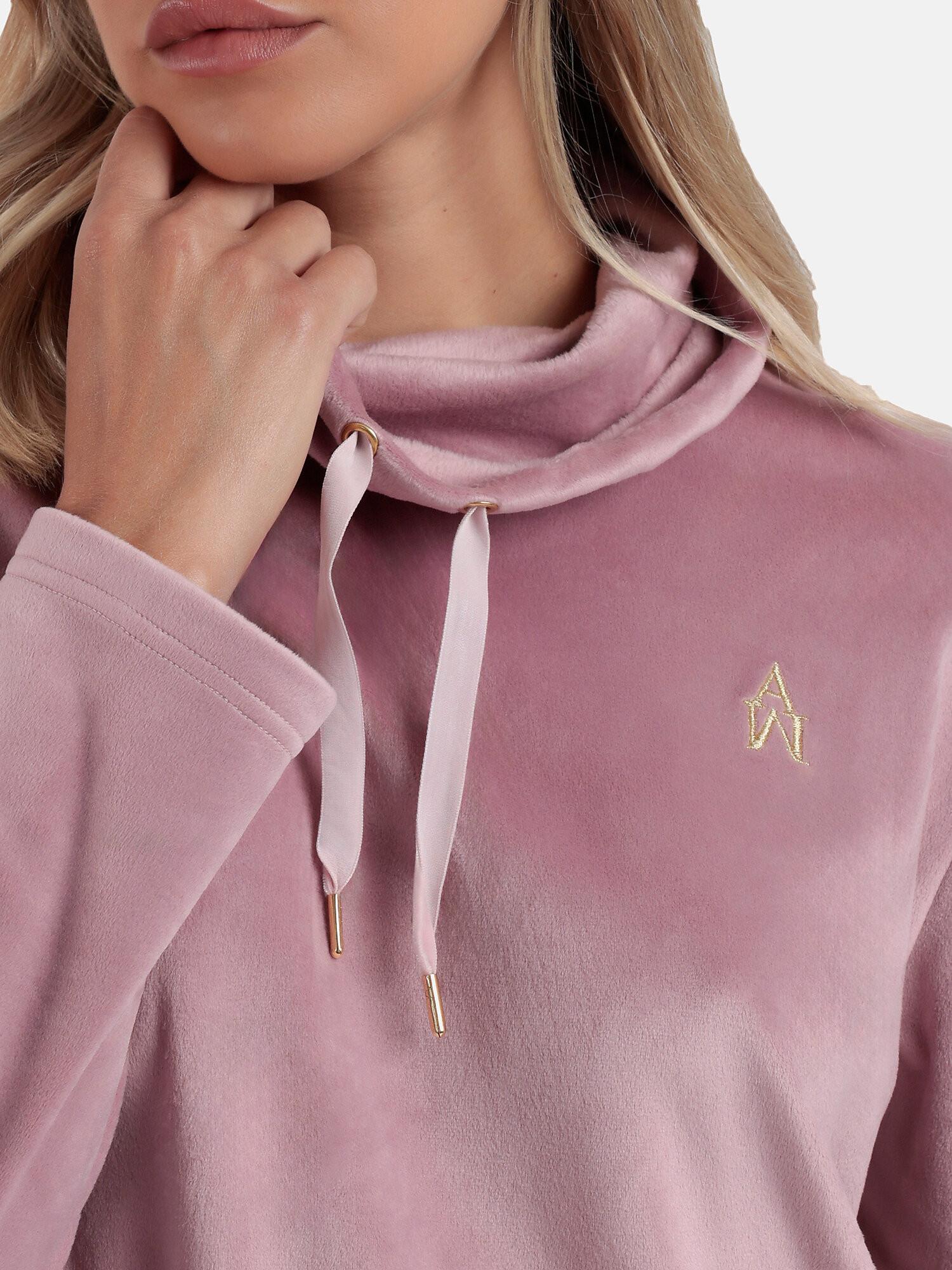 Admas Pyjama Luxury Velvet Set Sweatshirt Col Montant Pantalon  