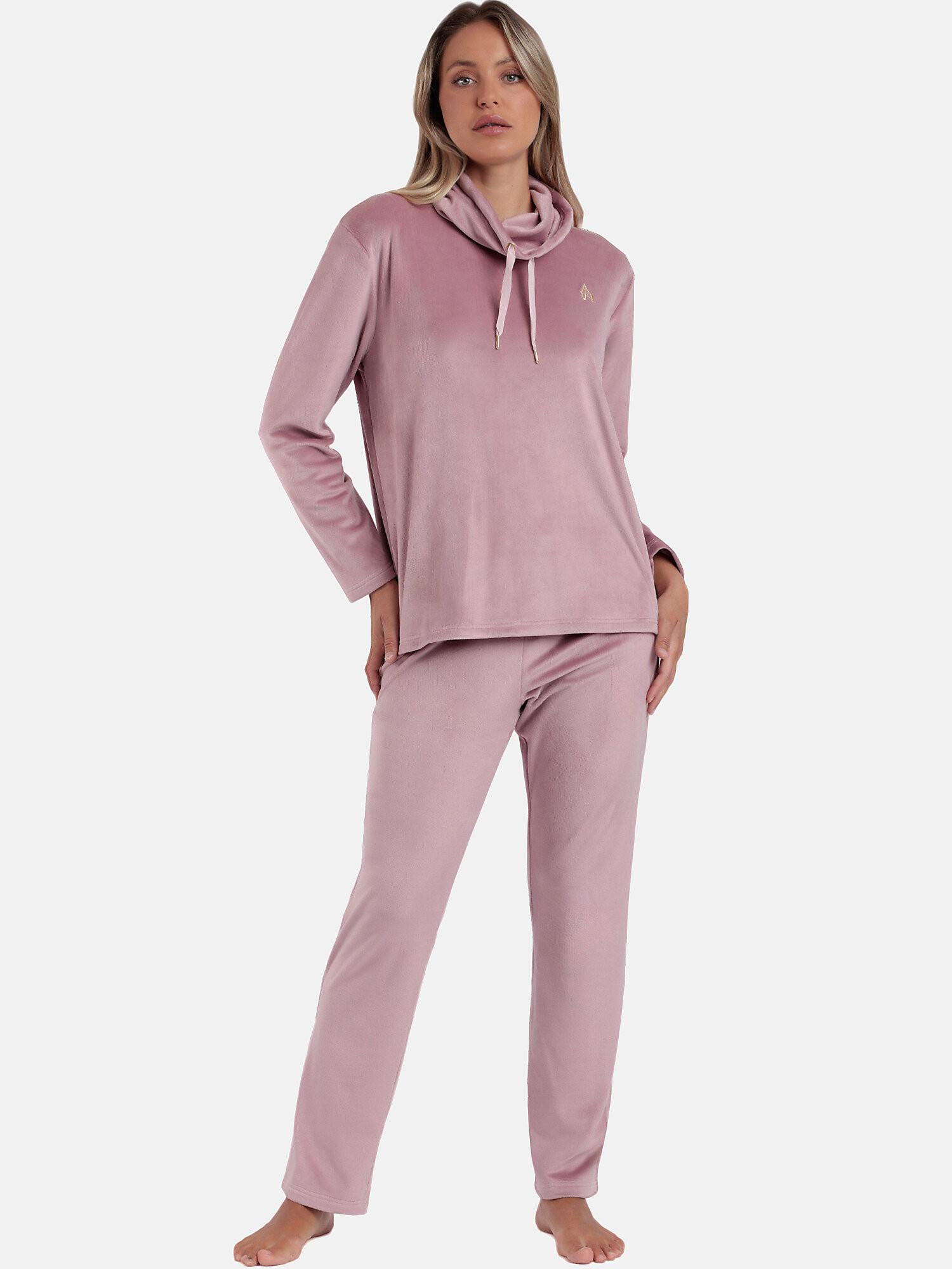 Admas  Pyjama velours pantalon sweat à col montant Luxury Velvet 