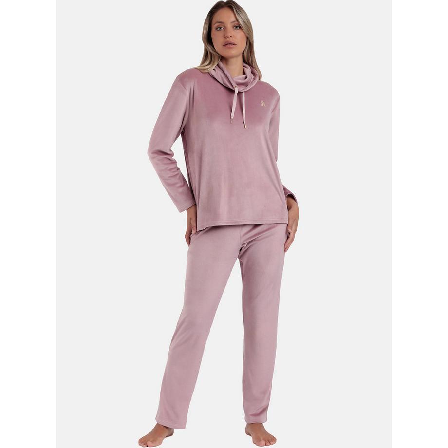 Pyjama Samt Hose Sweatshirt Stehkragen Luxury Velvet