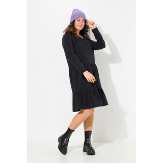 Ulla Popken  Sweatkleid, Kapuze, A-Linie, V-Ausschnitt, Langarm 