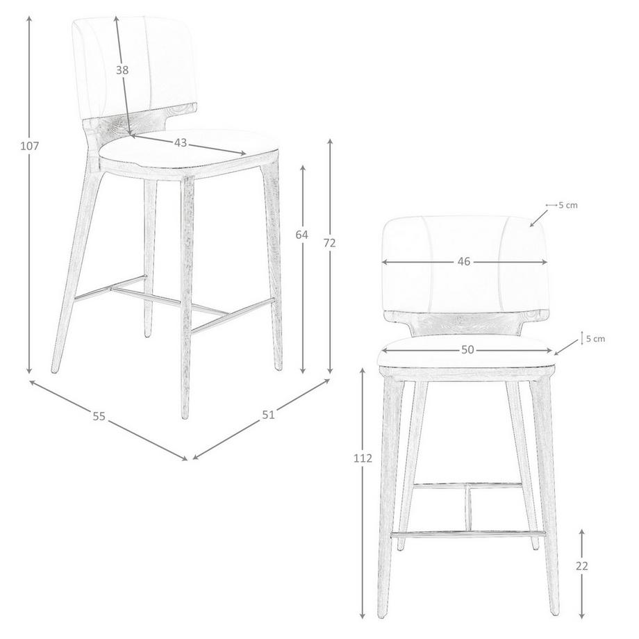 ANGEL CERDA Tabouret similicuir  