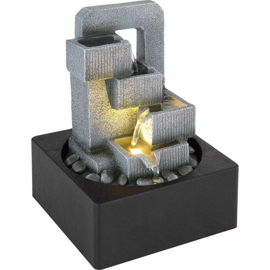 mutoni  Brunnen Fontana Kunststoff anthrazit LED 