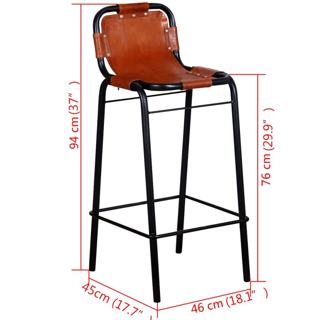 VidaXL Tabouret de bar cuir  