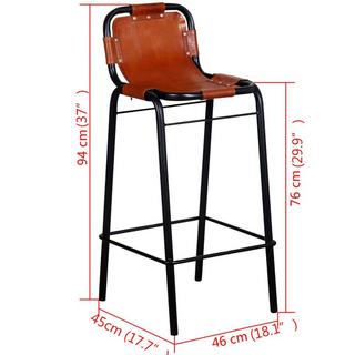 VidaXL Tabouret de bar cuir  