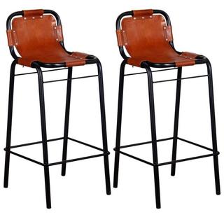 VidaXL Tabouret de bar cuir  