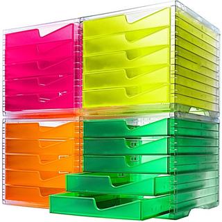 Styro swingbox NEONline mit 5 Schubladen Gehäuse transparent,Schubladen neon-pink  