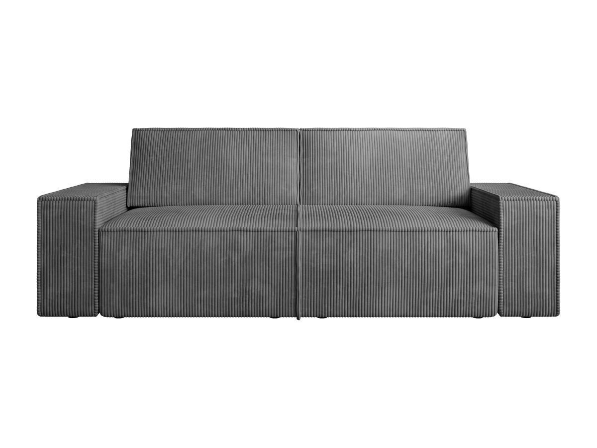 Vente-unique Sofa 3-Sitzer - Cord - Anthrazitgrau - AMELIA  