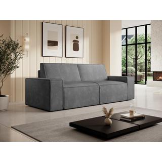 Vente-unique Sofa 3-Sitzer - Cord - Anthrazitgrau - AMELIA  