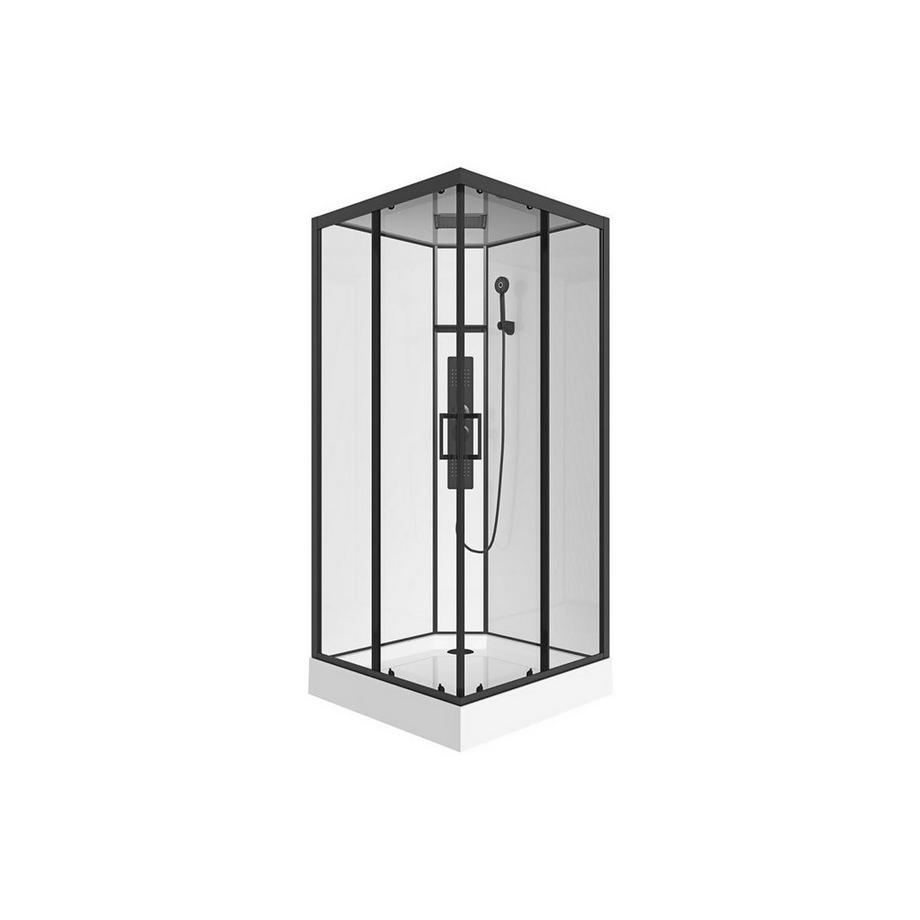SHOWER DESIGN Box doccia idromassaggio quadrato L90 x l90 x H215 cm Nero opaco e Bianco - TANITO  