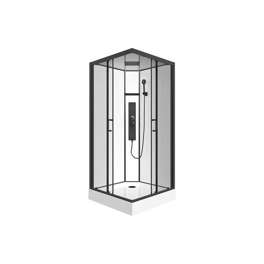 SHOWER DESIGN Box doccia idromassaggio quadrato L90 x l90 x H215 cm Nero opaco e Bianco - TANITO  