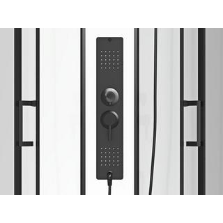SHOWER DESIGN Quadratische Duschkabine mit Hydromassage - Schwarz matt und Weiß - 90 x 90 x 215 cm - TANITO  