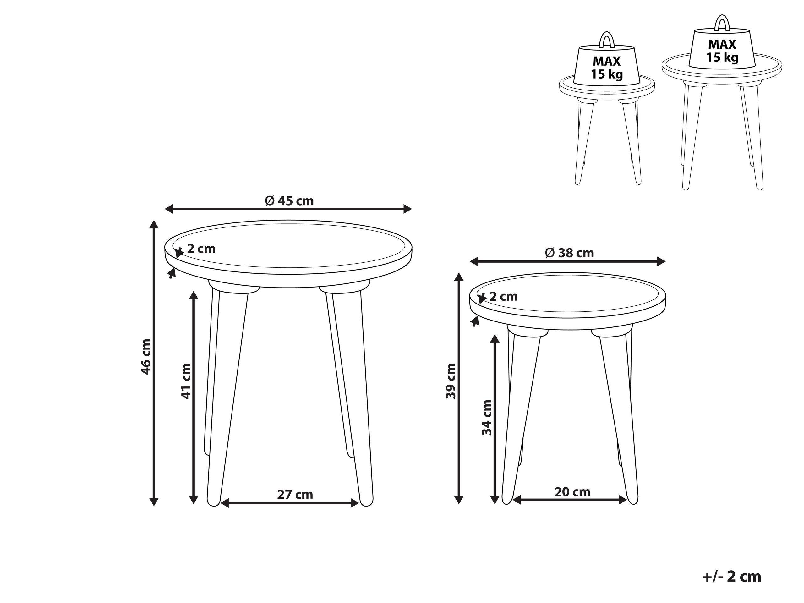 Beliani Ensemble de tables en Manguier Traditionnel MAHARO  