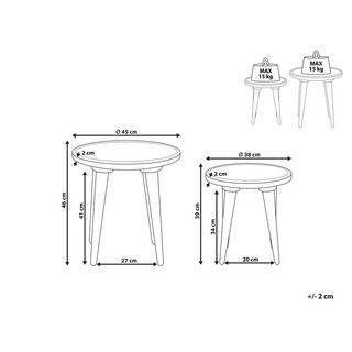 Beliani Ensemble de tables en Manguier Traditionnel MAHARO  