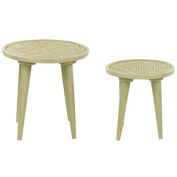 Lot de 2 tables d'appoint en Manguier Traditionnel MAHARO