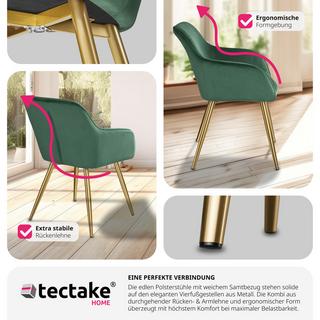 Tectake Stuhl Marilyn Samtoptik, goldene Stuhlbeine  