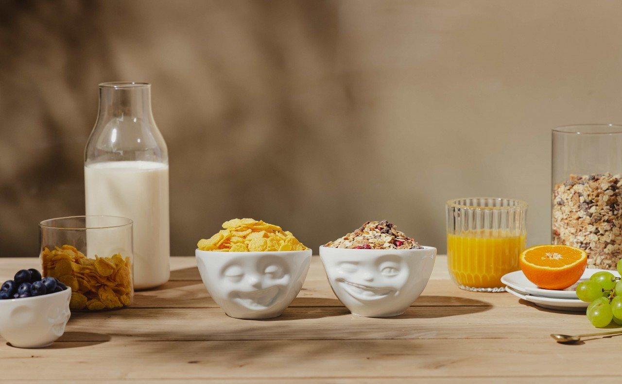 58products Mittleres Schälchen Set Nr. 4 "Lachend & Zwinkernd" in weiß, 200 ml  