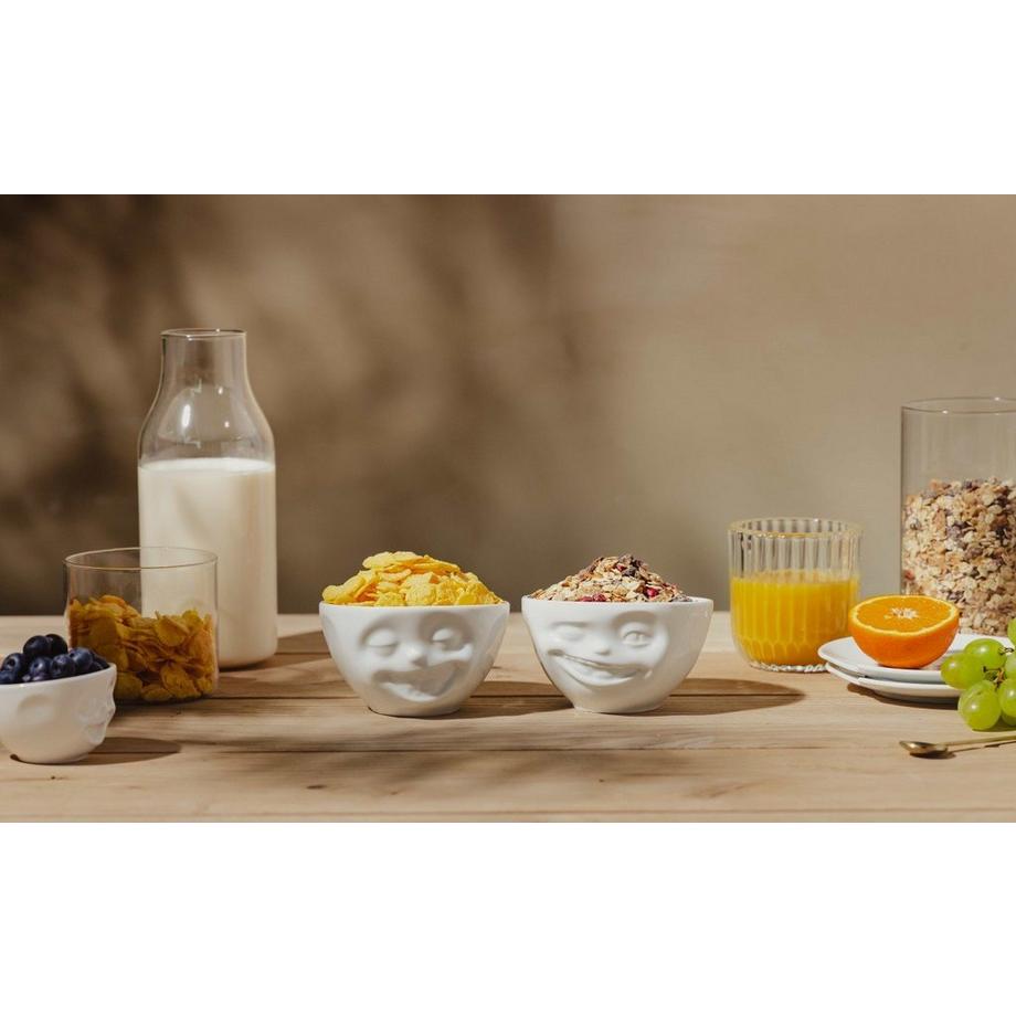 58products Mittleres Schälchen Set Nr. 4 "Lachend & Zwinkernd" in weiß, 200 ml  