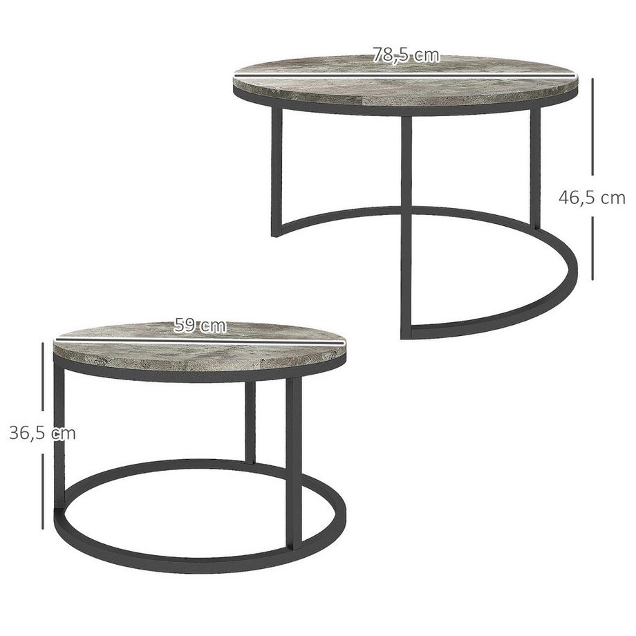 HOMCOM Ensemble de table basse  