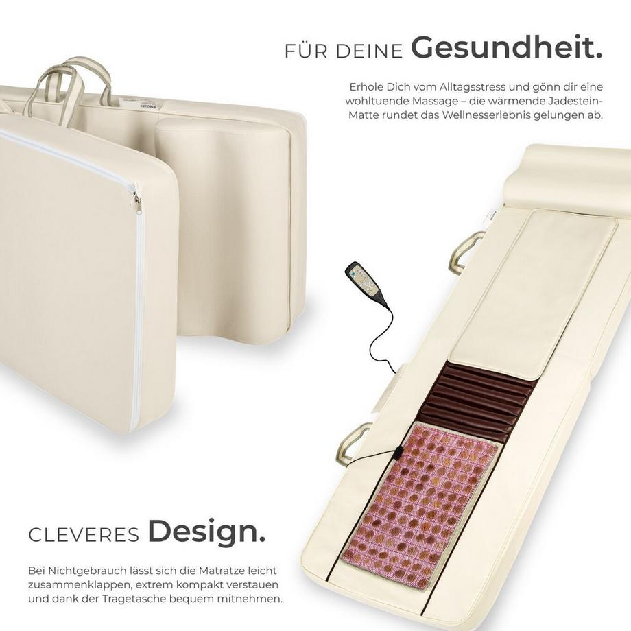 Tectake  Materassino per massaggi shiatsu  con tappetino riscaldante in giada 