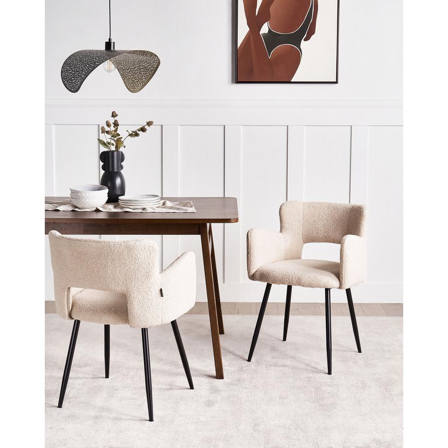 Beliani Set di 2 sedie da pranzo en Bouclé Moderno SANILAC  