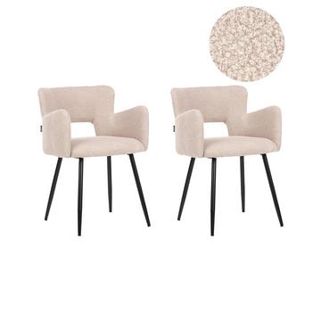 Lot de 2 chaises de salle à manger en Bouclé Moderne SANILAC