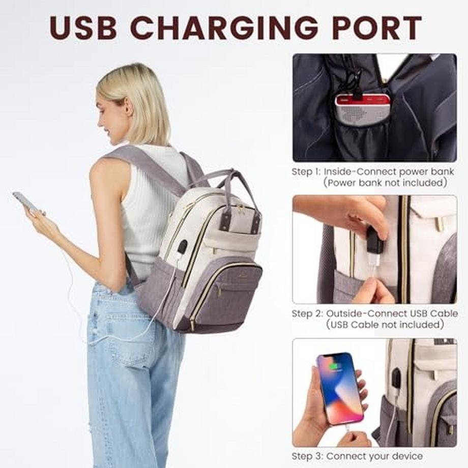 Only-bags.store Sac à dos pour ordinateur portable 15.6 pouces Sac à dos scolaire étanche antivol  