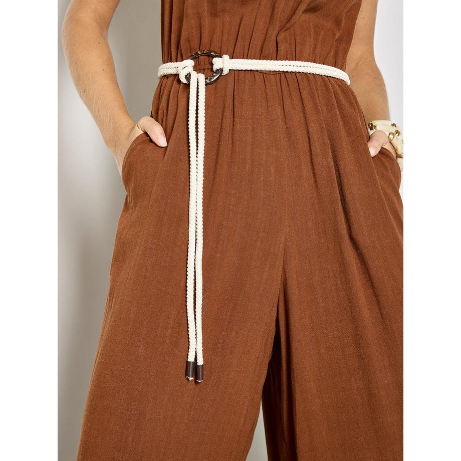 APRICOT Combinaison coton mélangé jambes larges  