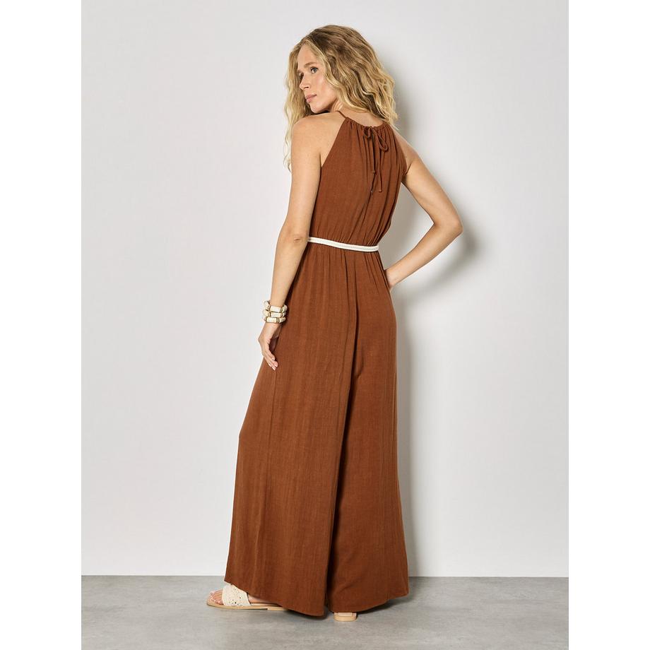 APRICOT Combinaison coton mélangé jambes larges  